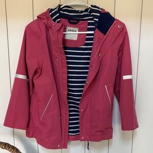 Boden Kids Fuchsia Raincoat with Striped Lining